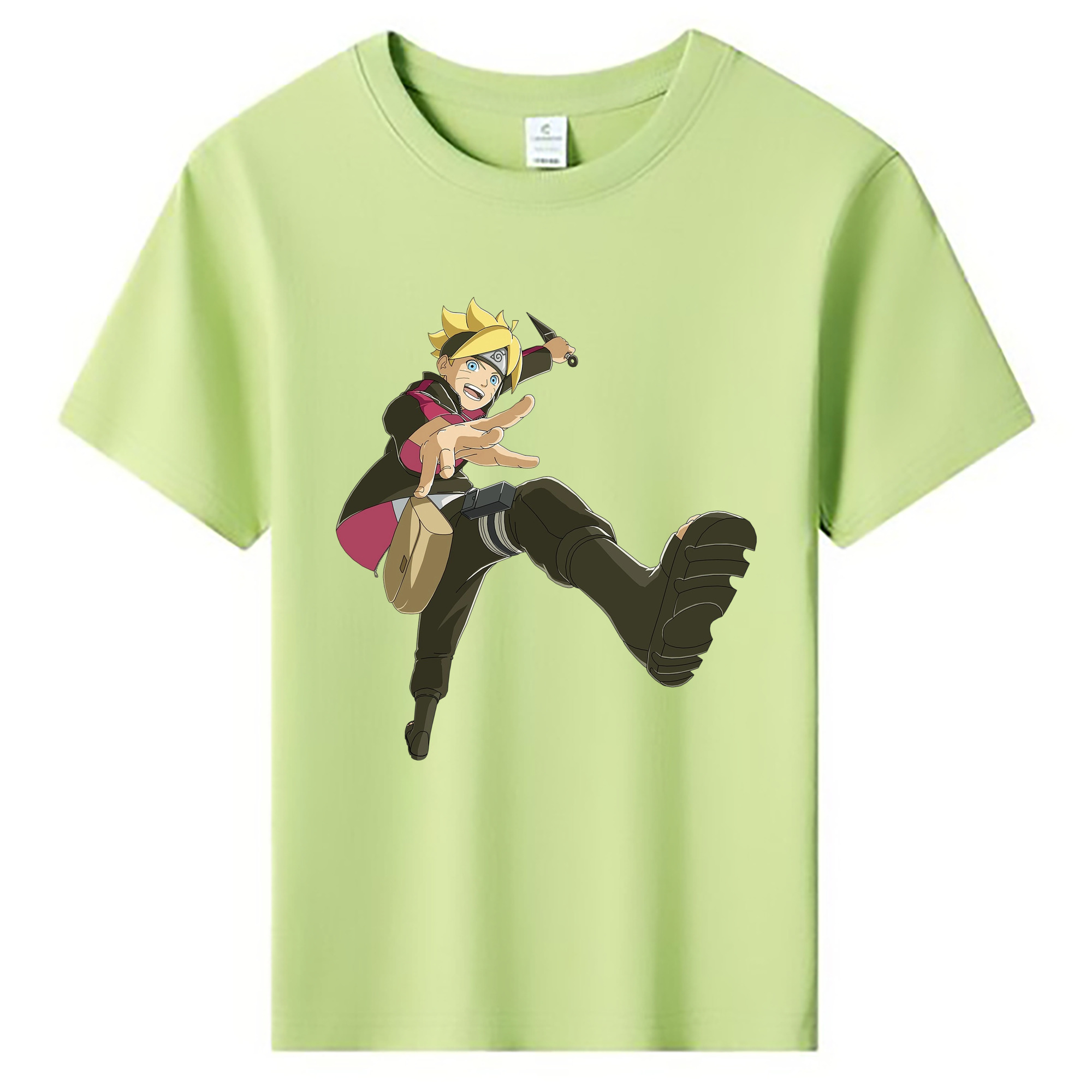 （画像用） NARUTO -ナルト- うずまき ボルト Uzumaki Boruto 綿100％キッズTシャツ（フロントプリント）